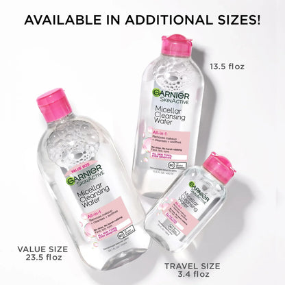 Garnier Micellar Cleansing Water 400ML Pink Feature Only 13.5 fl oz