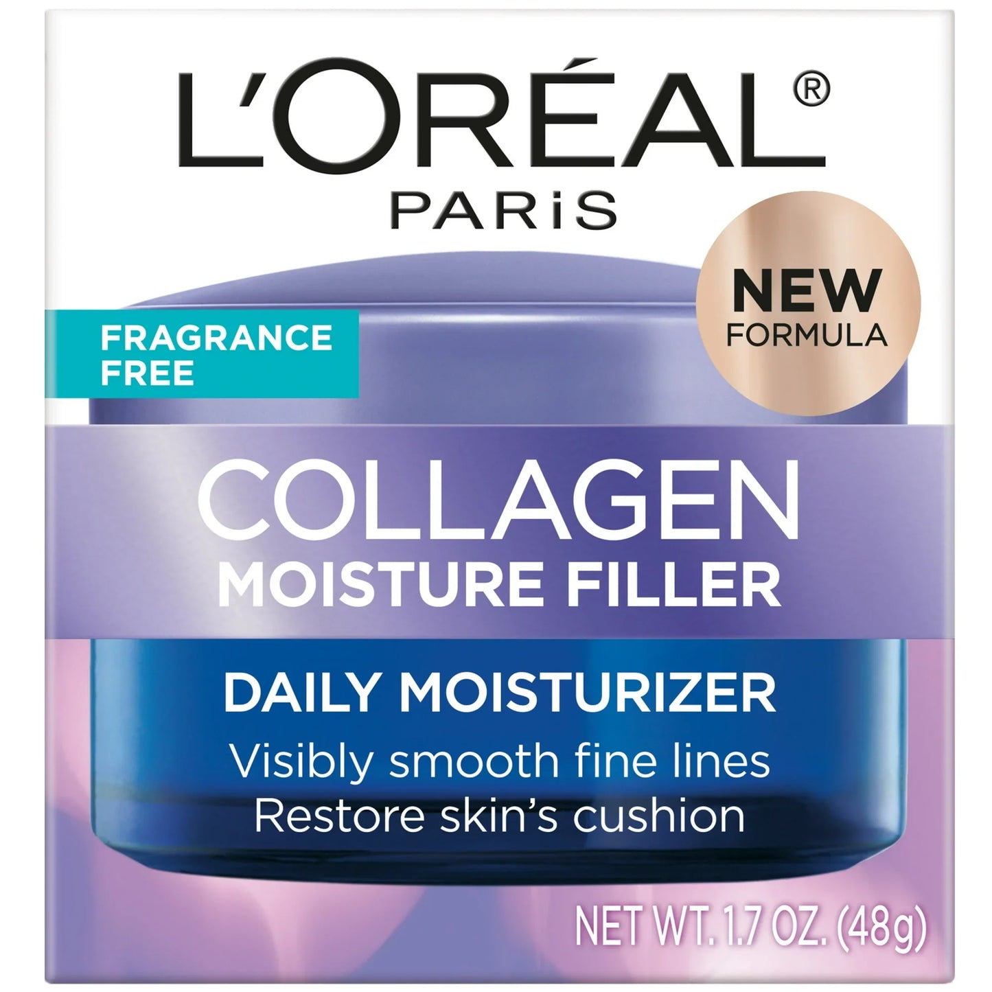 L'Oreal Paris Collagen Moisture Filler, Anti-aging Moisturizer Fragrance Free, 1 Kit