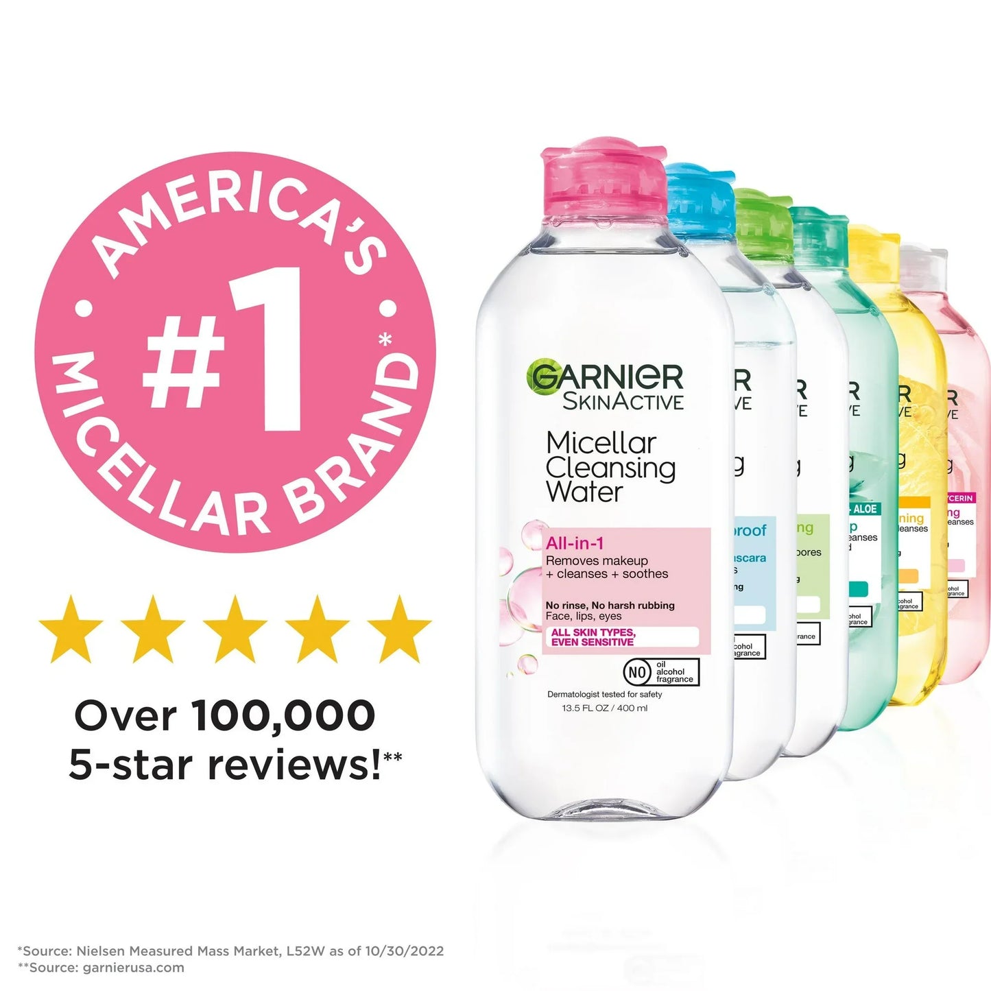 Garnier Micellar Cleansing Water 400ML Pink Feature Only 13.5 fl oz