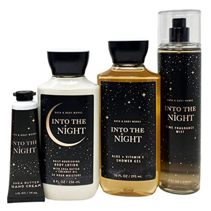 Into the Night Gift Bag Set - Fine Fragrance Mist, Shower Gel, Body Lotion, Shea Butter Hand Cream